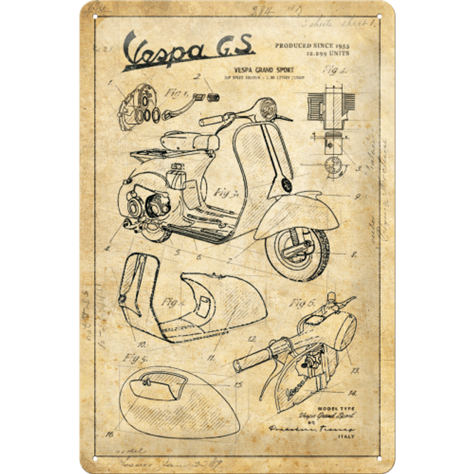 Hovedbilde Vespa Parts Sketches